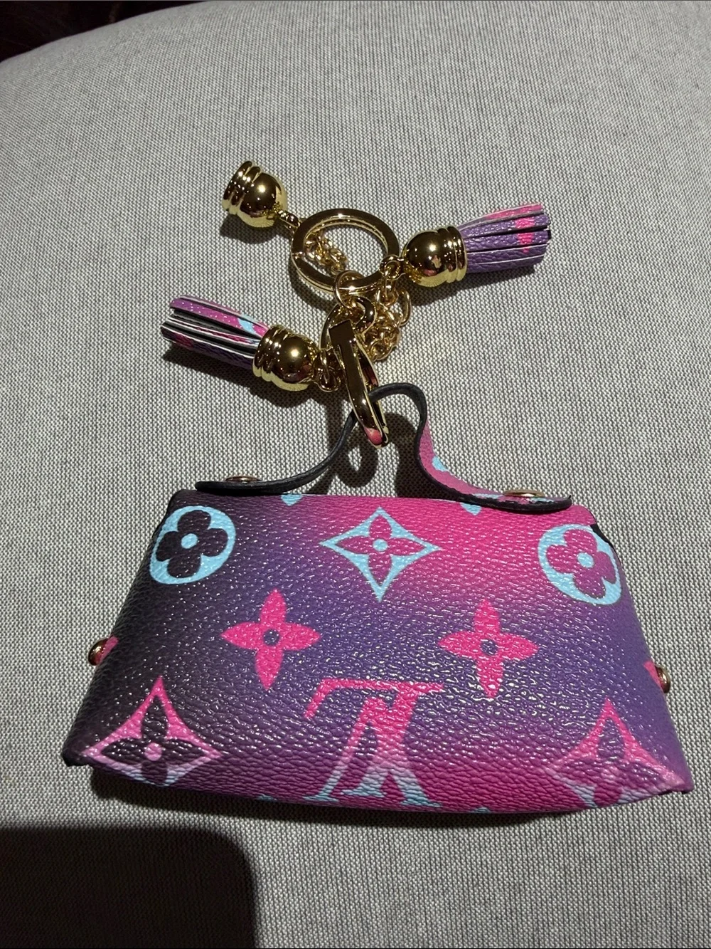 Louis Vuitton Pink & Purple Monogram Mini Clutch Keychain - Picture 2 of 6